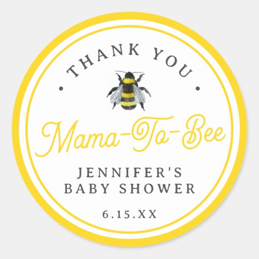 Sweet  mamma-to-bee Baby shower Favor Ronde Sticker (Voorkant)