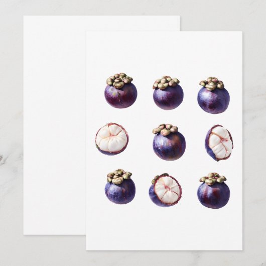 Sweet Mangosteen Tropical Fruit Kaart (Voorkant / Achterkant)