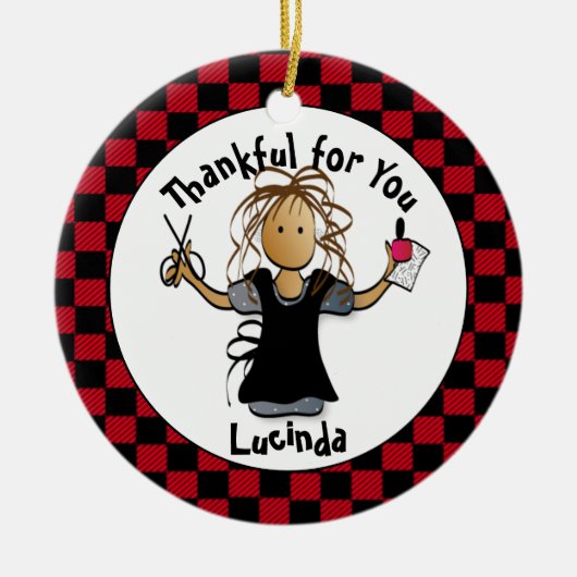 Sweet Manicurist Gift - Cute Bedankt Nail Tech Keramisch Ornament (Voorkant)