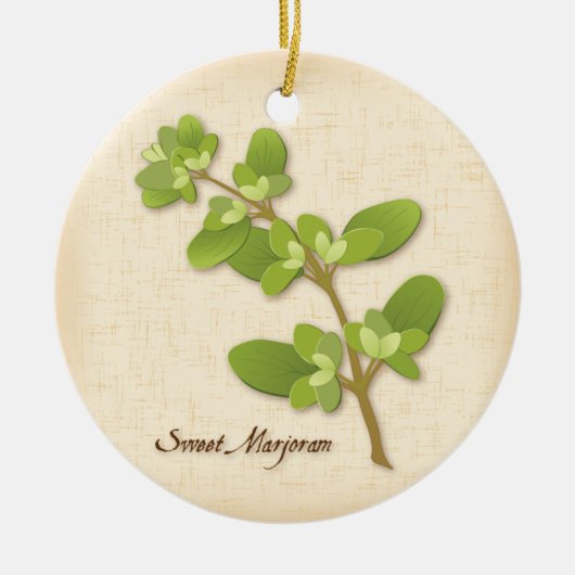 Sweet Marjoram Herb Keramisch Ornament (Voorkant)