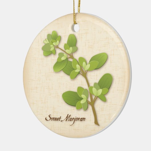 Sweet Marjoram Herb Keramisch Ornament (Links)