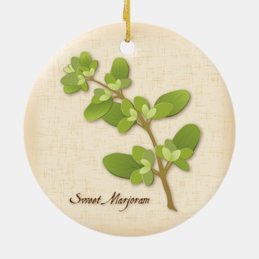 Sweet Marjoram Herb Keramisch Ornament (Achterkant)