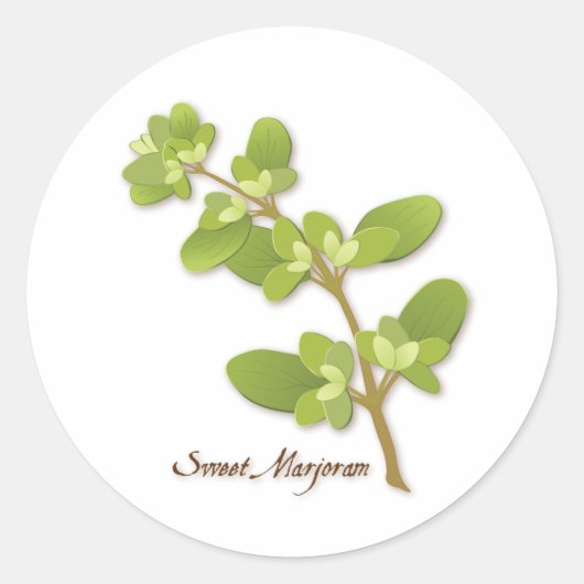 Sweet Marjoram Round Sticker (Voorkant)