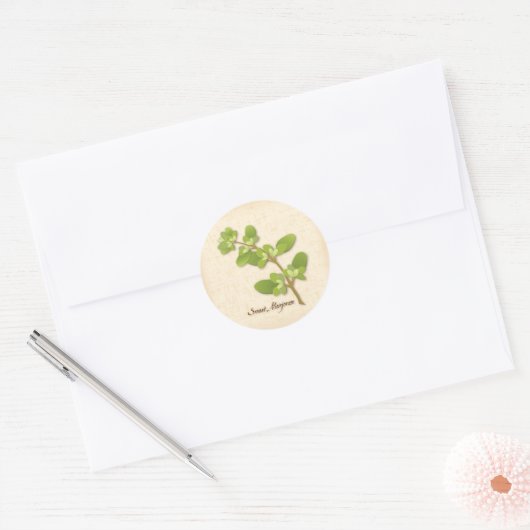 Sweet Marjoram Round Sticker (Envelop)