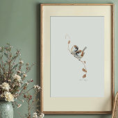 Sweet Marsh Titmouse Pair Waterverf Art Poster