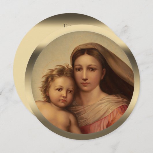 Sweet Mary en Jesus Raphael kerstzegen Feestdagenkaart (Voorkant / Achterkant)