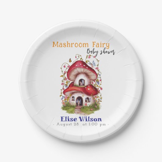 Sweet Mashroom Fairy is onderweg Papieren Bordje (Voorkant)