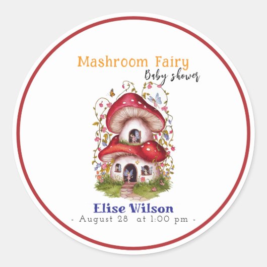 Sweet Mashroom Fairy is onderweg Ronde Sticker (Voorkant)