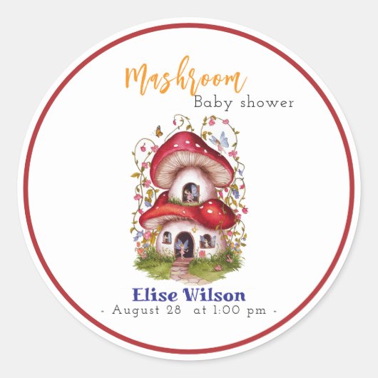 Sweet Mashroom Fairy is onderweg Ronde Sticker (Voorkant)