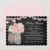 Sweet Mason Jar Chalkboard Baby shower Uitnodigen Kaart (Voorkant / Achterkant)
