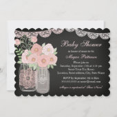 Sweet Mason Jar Chalkboard Baby shower Uitnodigen Kaart (Voorkant)