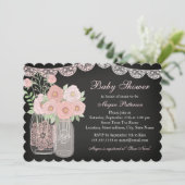Sweet Mason Jar Chalkboard Baby shower Uitnodigen Kaart (Staand voorkant)
