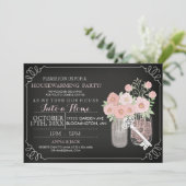 Sweet Mason Jar Chalkboard Housewarming Uitnodigen Kaart (Staand voorkant)