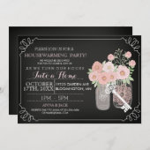 Sweet Mason Jar Chalkboard Housewarming Uitnodigen Kaart (Voorkant / Achterkant)