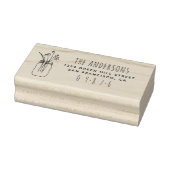 Sweet Mason Jar & Flowers Familie retouradres Rubberstempel (Stempel)