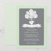 Sweet Mason Jar Neutral Baby shower Invitation Kaart (Voorkant / Achterkant)