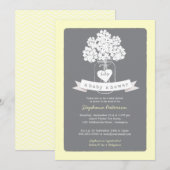 Sweet Mason Jar Neutral Baby shower Invitation Kaart (Voorkant / Achterkant)