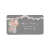 Sweet Mason Jar Roze Grijs Adreslabel Etiket (Voorkant)