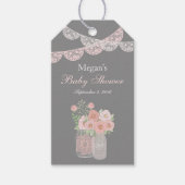 Sweet Mason Jar Roze Grijs Baby shower Cadeau Labe Cadeaulabel (Voorkant)