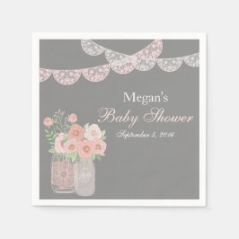 Sweet Mason Jar Roze Grijs Baby shower Servetten