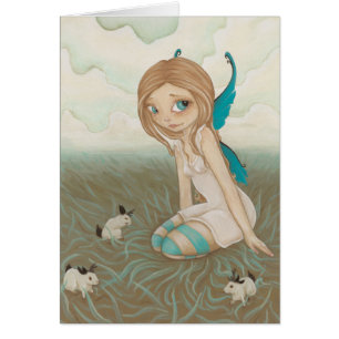 Sweet Meadows- Fairy baby jackalope Card