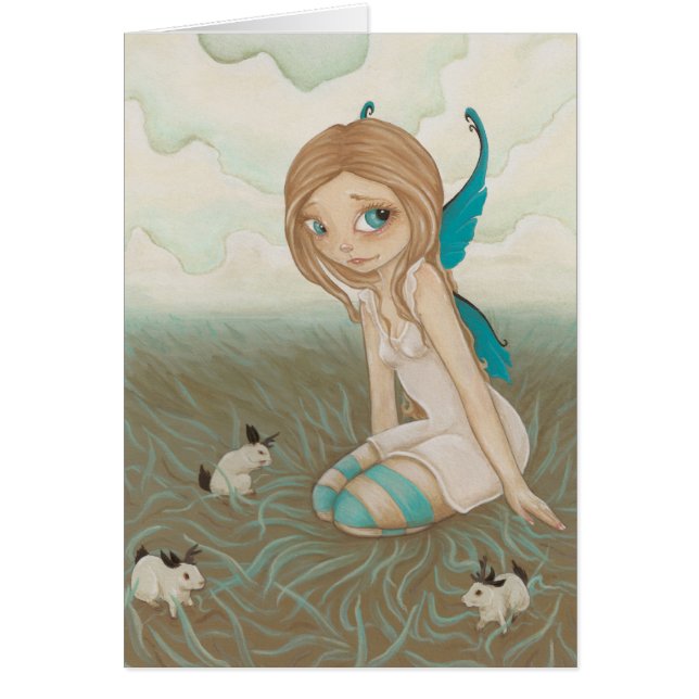 Sweet Meadows- Fairy baby jackalope Card (Voorkant)