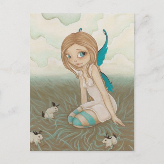 Sweet Meadows- Fairy jackalope briefkaart (Voorkant)