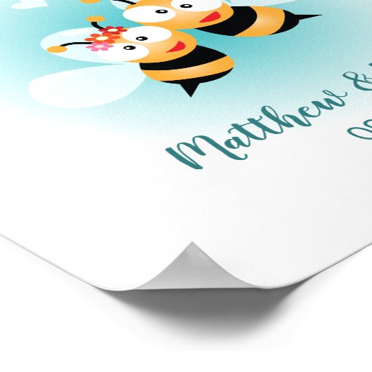 Sweet Meant to bee Cute Wedding Welcome Sign Poster