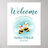 Sweet Meant to bee Cute Wedding Welcome Sign Poster (Voorkant)
