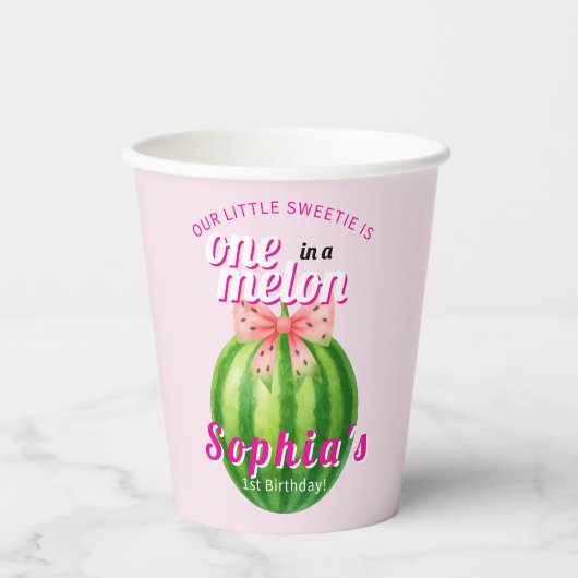 Sweet Melon First Birthday Party Papieren Bekers (Voorkant)