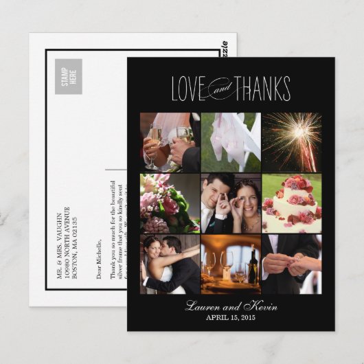 Sweet Memories Wedding Dank je wel Card Briefkaart (Voorkant / Achterkant)