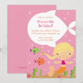 Sweet Mermaid Birthday Uitnodiging (Voorkant / Achterkant)