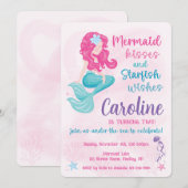 Sweet Mermaid Sparkle Girly Verjaardagsfeestje Kaart (Voorkant / Achterkant)