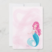 Sweet Mermaid Sparkle Girly Verjaardagsfeestje Kaart (Achterkant)