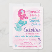 Sweet Mermaid Sparkle Girly Verjaardagsfeestje Kaart (Voorkant)