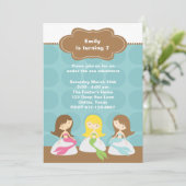 Sweet Mermaids Birthday Invitations Kaart (Staand voorkant)