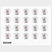 Sweet Merry kerst Grijze Kitten Roze Cadeaus Ronde Sticker (Vel)