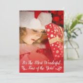 Sweet Merry-kerstfeestfotosjabloon Kaart (Staand voorkant)