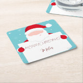 Sweet Merry kerstkerstkerstman Kartonnen Onderzetters (Schuin)