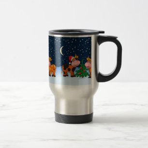 Sweet Merry kerstkow Couple by Kerstmis Reisbeker