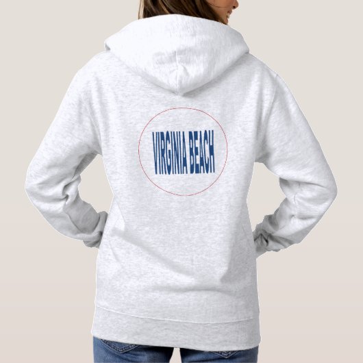 Sweet met een zwarte kapuis VIRGINIA BEACH Hoodie (Achterkant)