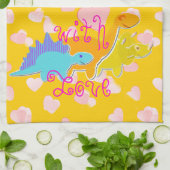 Sweet met Love Dinosaurs Hearts Pattern Theedoek (Gevouwen)