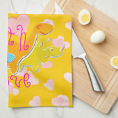 Sweet met Love Dinosaurs Hearts Pattern Theedoek (Quarter Fold)