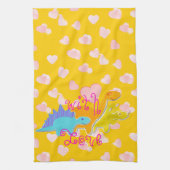 Sweet met Love Dinosaurs Hearts Pattern Theedoek (Verticaal)