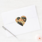 Sweet Mid-Century Couple Retro Pop Art Hart Sticker (Envelop)