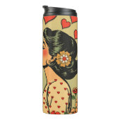 Sweet Mid-Century Couple Retro Pop Art Thermosbeker (Geroteerd rechts)