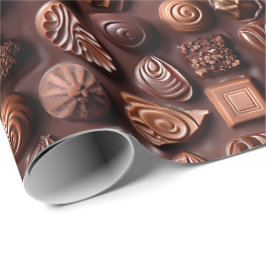 Sweet Milk Brown Birthday Chocolate Wrapping Paper Cadeaupapier