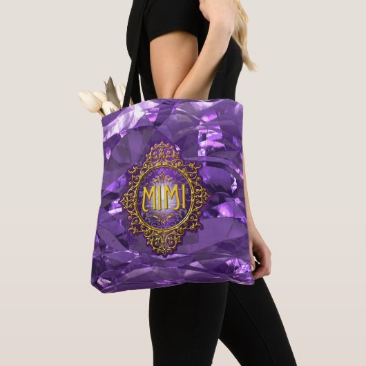Sweet MIMI Royal Paarse & Gouden Paarse Folie Tote Bag (Dichtbij)