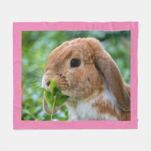 Sweet Mini Lop Bunny Rabbit Fleece Deken