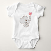 Sweet Minimalist Elephant with Heart for Newborn  Romper (Voorkant)